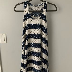 Beautiful Navy & White Dot Dress